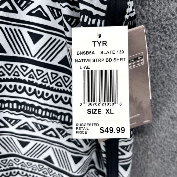 TYR Swimwear Men's XL Gray Native Stripes Built In Boxer Swim Shorts NWT - Picture 10 of 16